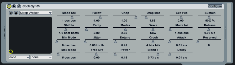 The expanded VST parameters area in Ableton Live.